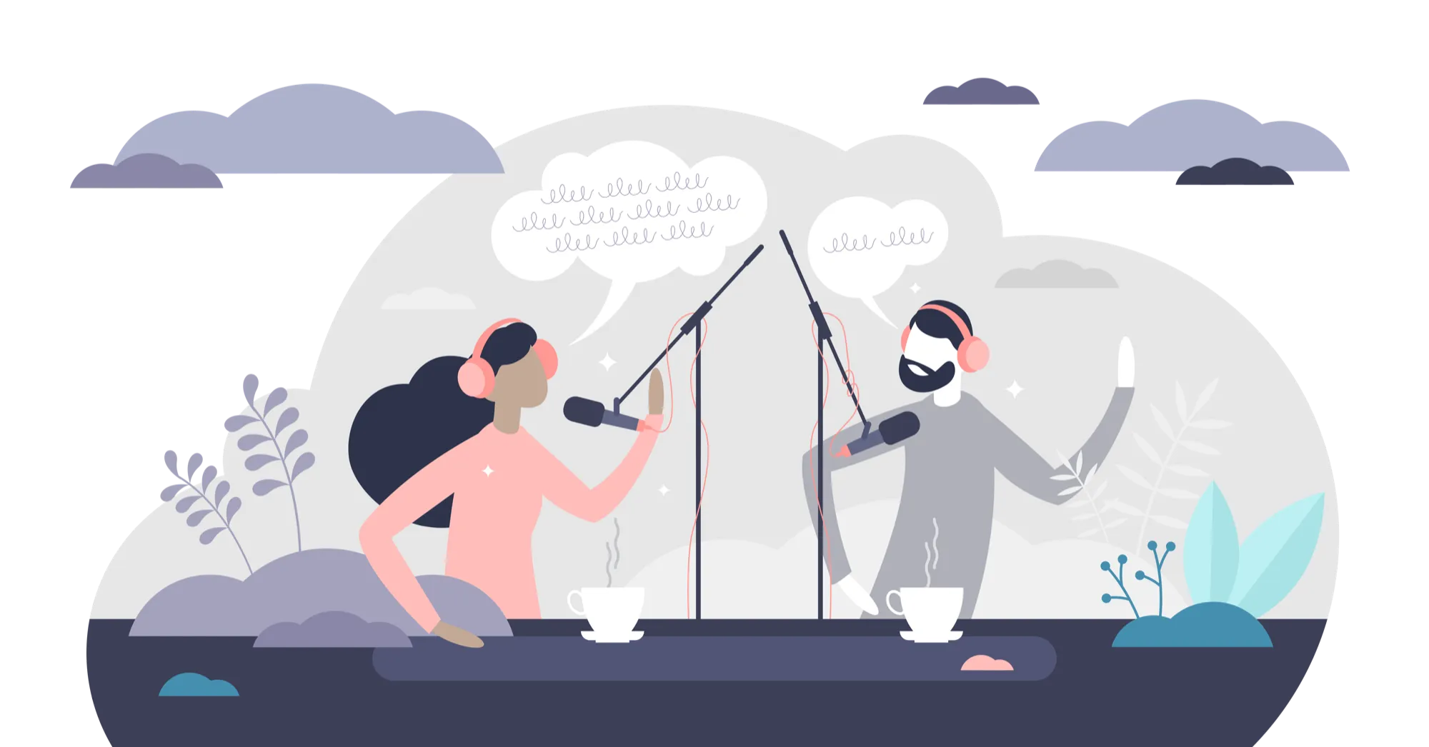 Podcast interview illustration